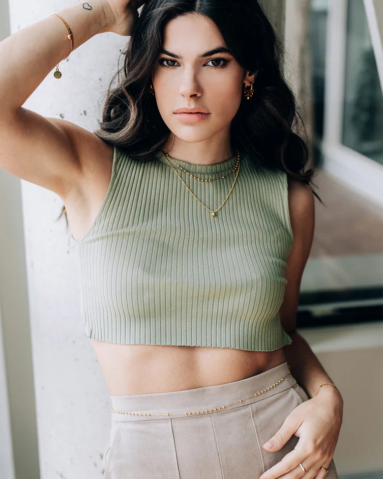 Collier à pendentif bille dorée Bola - En acier inoxydable fini or 18K