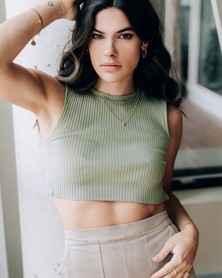 Collier à pendentif bille dorée Bola - En acier inoxydable fini or 18K