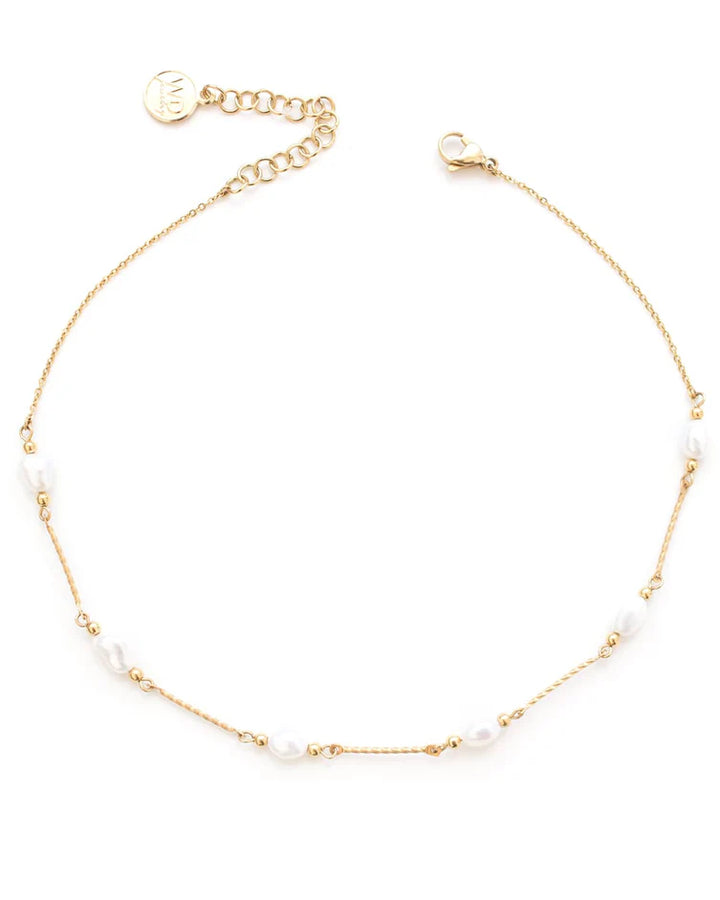 Collier ras-du-cou Coco - Avec perles d'eau douce et fini or 24K