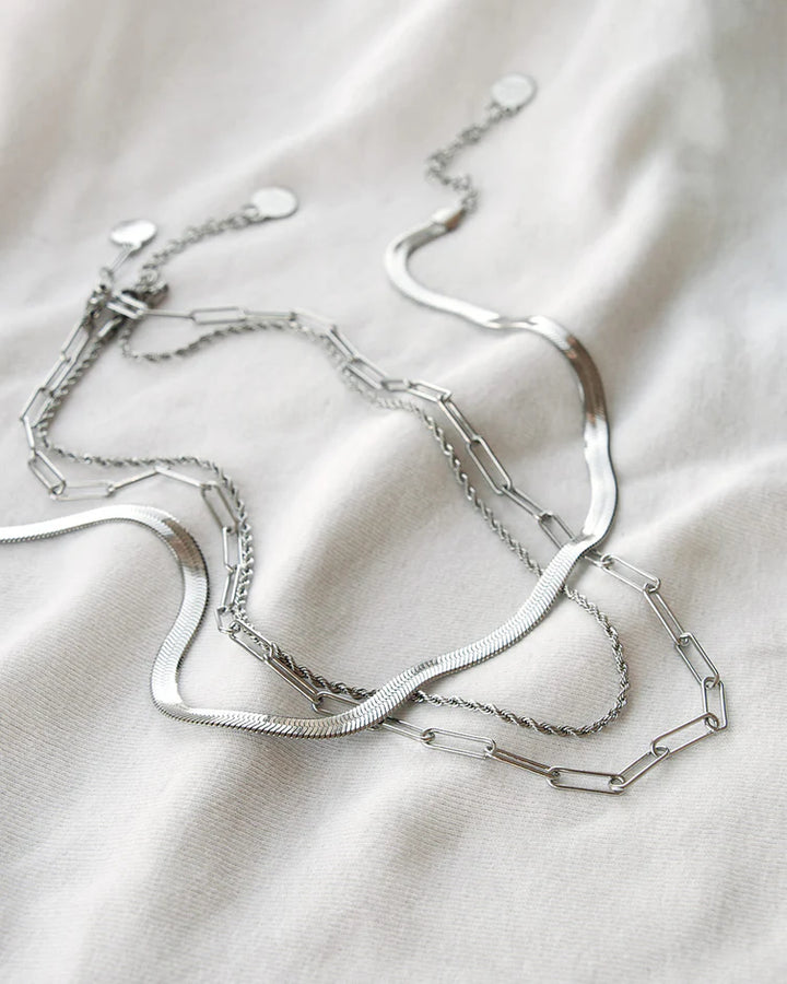 Collier à chaîne serpent large Cobra - En acier inoxydable de 6 mm fini argent