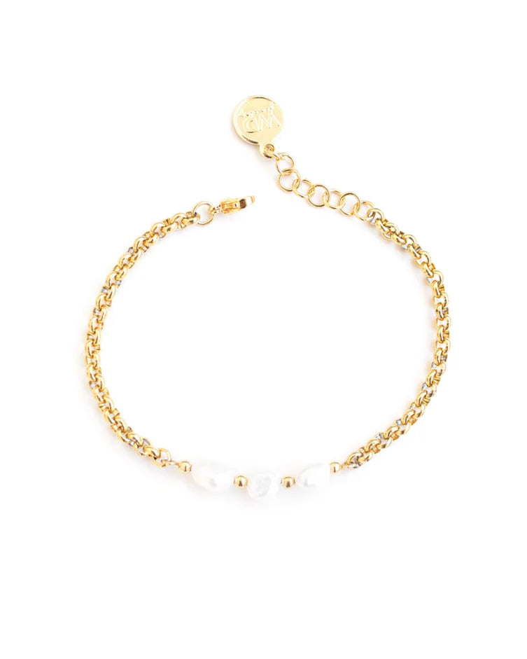 Bracelet Ivory - Avec perles d'eau douce et or 24K