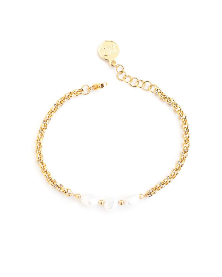 Bracelet Ivory - Avec perles d'eau douce et or 24K