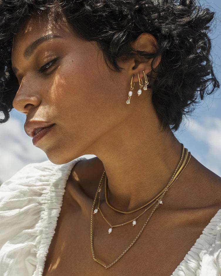 Collier à chaîne serpent Snake - Ras-du-cou fluide en acier inoxydable fini or 18K