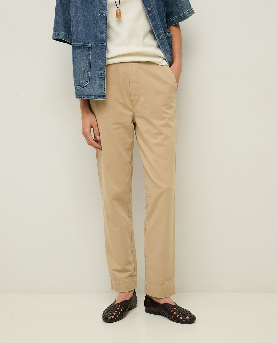 Pantalon à taille mi-haute confortable - Coton biologique