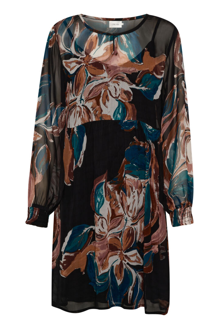 Robe fluide à motif floral abstrait