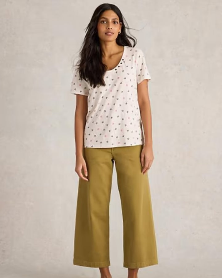 T-shirt avec un col rond et des boutons Nadia