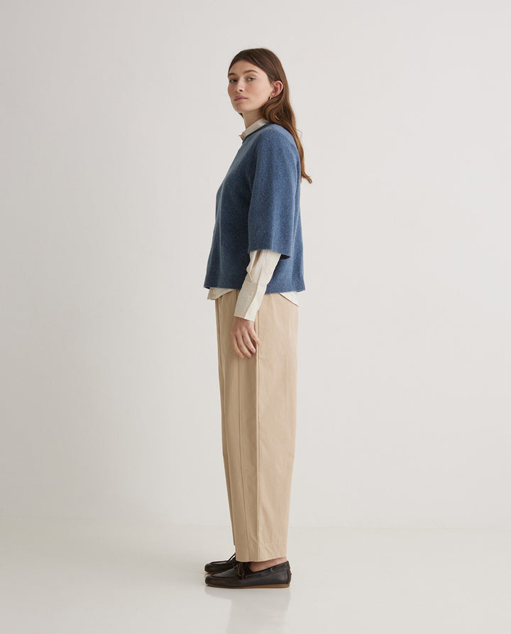 Pull manches 3/4 bleu océan