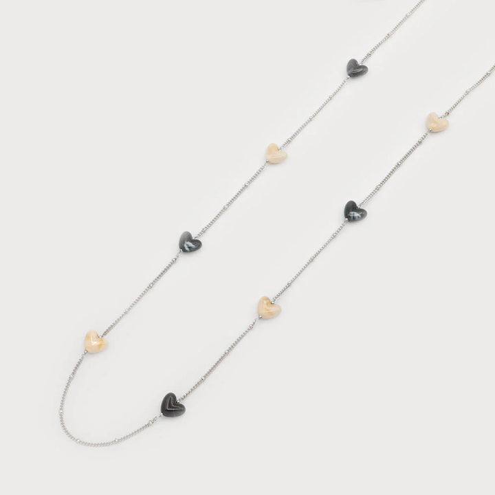 Collier cœurs bicolores