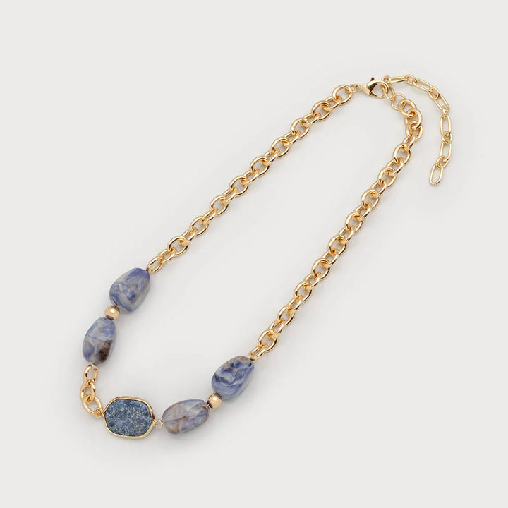 Collier pierres et perles acryliques