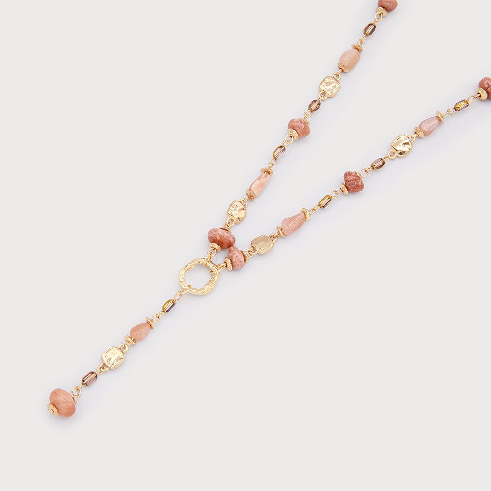 Collier style chapelet à pierres naturelles – Finition or ou argent