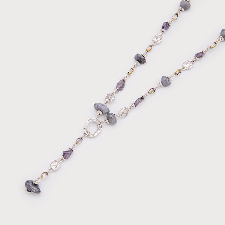 Collier style chapelet à pierres naturelles – Finition or ou argent