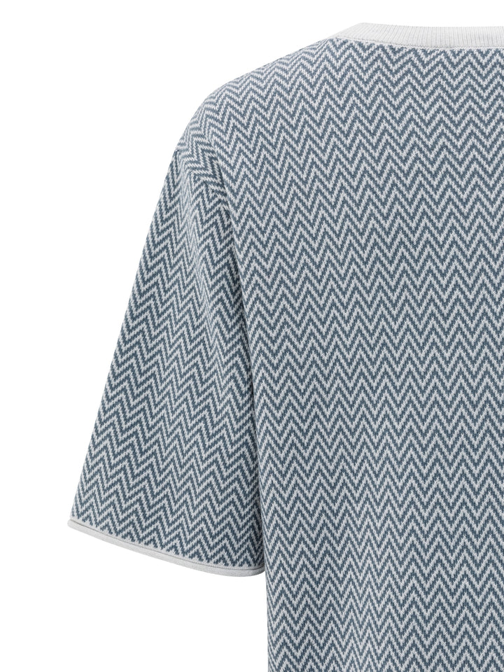 T-shirt grisâtre en jacquard