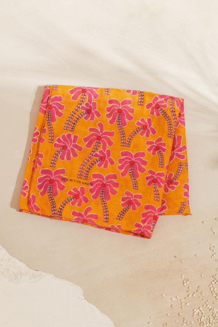 Foulard coloré avec motifs de palmiers