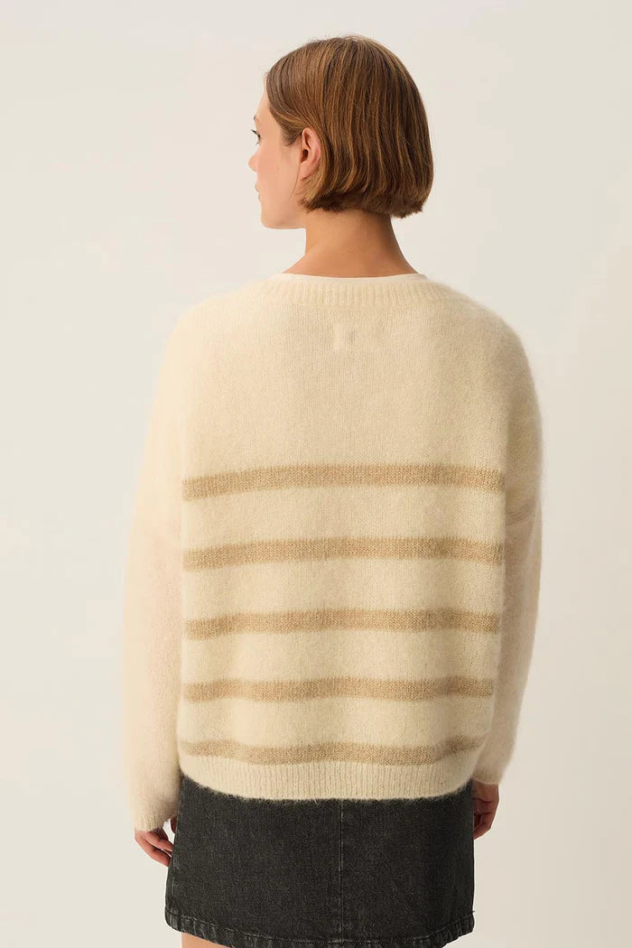 Pull à lignes dorées Aleo