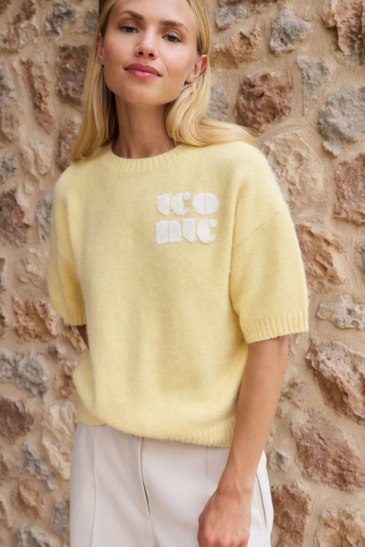 Pantalon large taille haute – Tissu tissé structuré et détails surpiqués