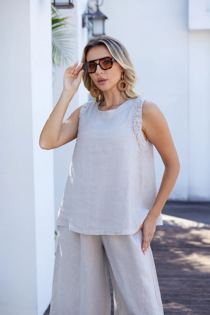 Chandail sans manches à fronces Maeve