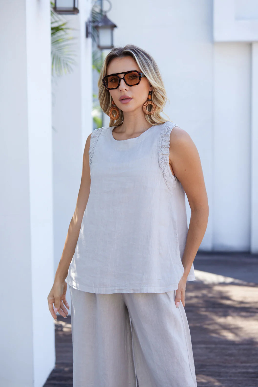 Chandail sans manches à fronces Maeve