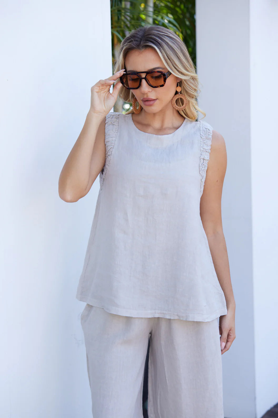 Chandail sans manches à fronces Maeve