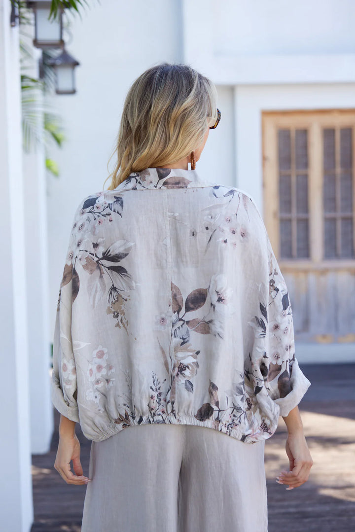 Veste imprimée de feuilles Sylvie – jacket confortable