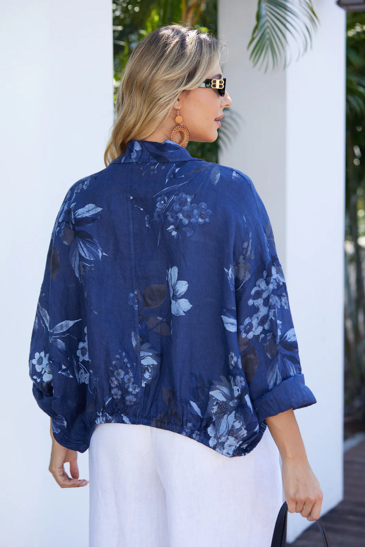 Veste imprimée de feuilles Sylvie – jacket confortable