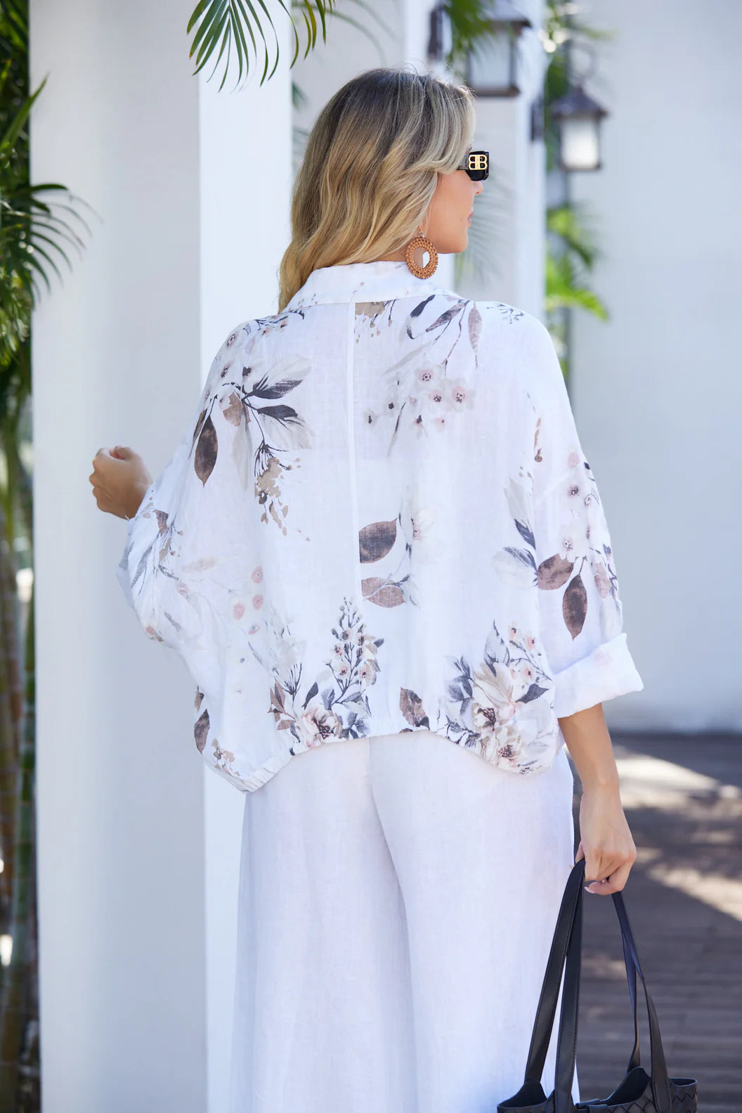 Veste imprimée de feuilles Sylvie – jacket confortable