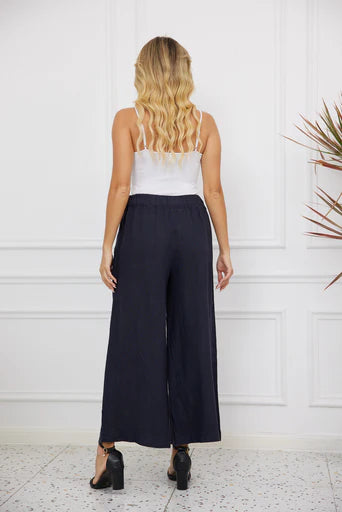 Pantalon taille élastique Celia – silhouette soignée et confort extensible