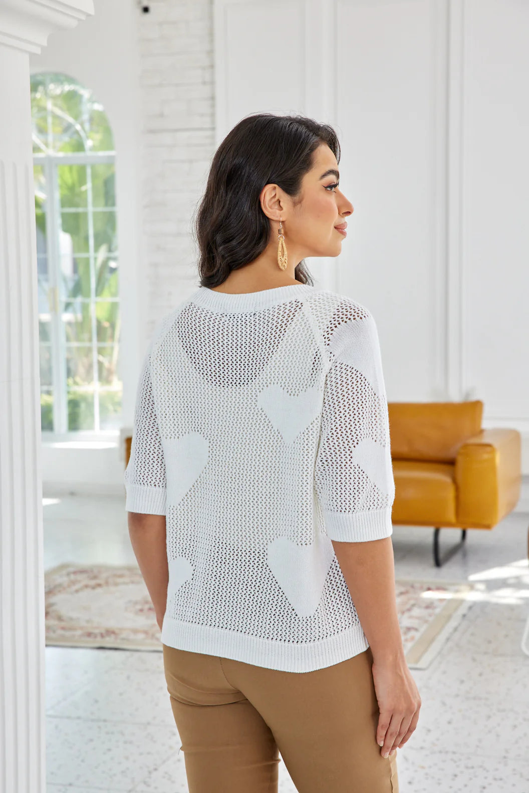 Haut en crochet Heartloom – Tricot ajouré à motifs cœurs