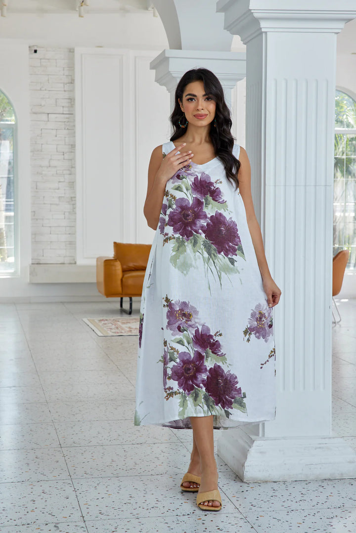 Robe fluide imprimée florale Breeze – lien au dos