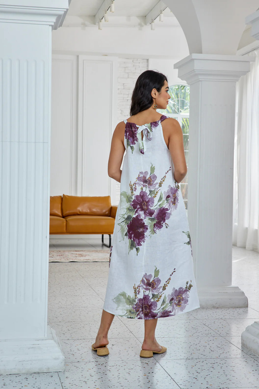 Robe fluide imprimée florale Breeze – lien au dos