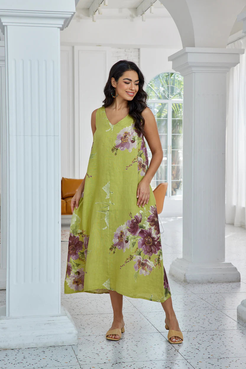 Robe fluide imprimée florale Breeze – lien au dos