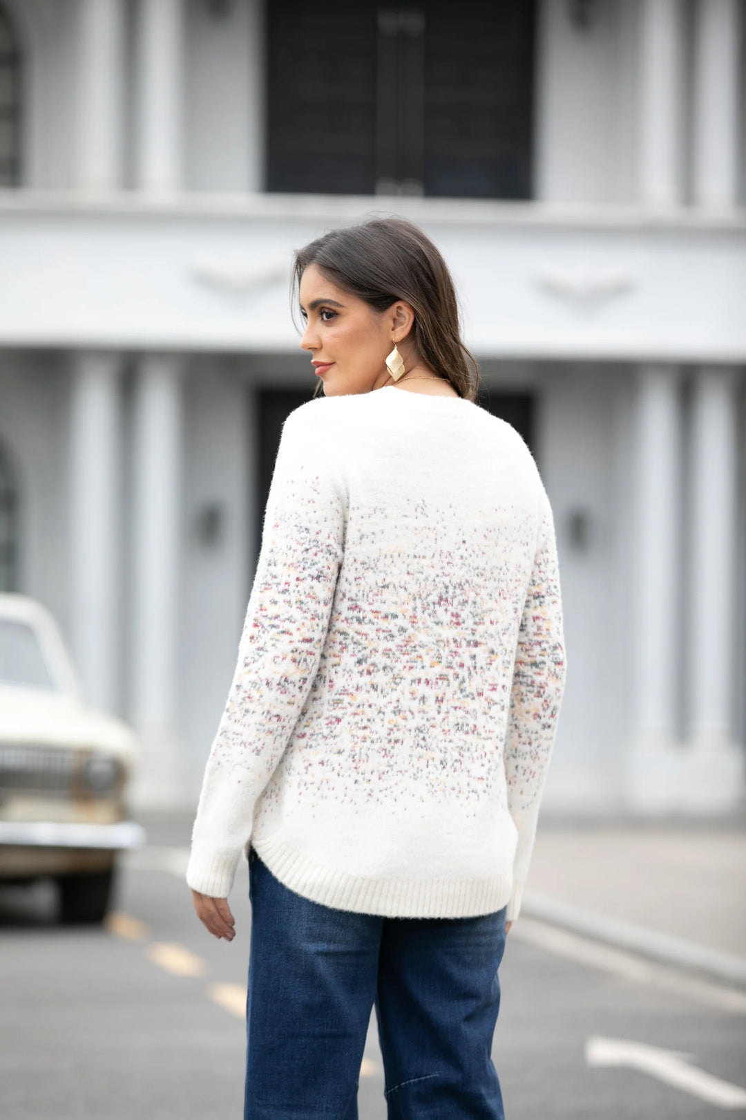 Pull multicolore à motifs graphiques