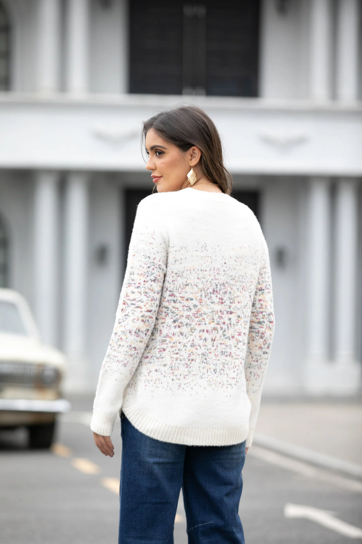 Pull multicolore à motifs graphiques