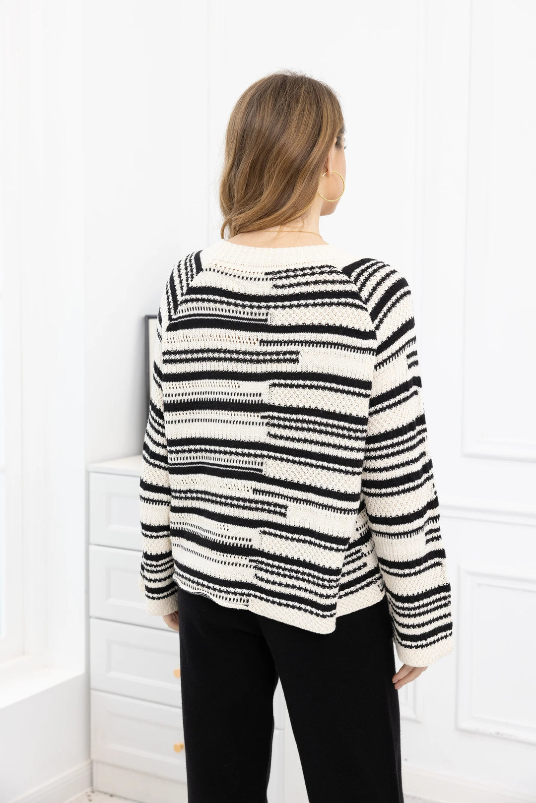 Chandail en maille coton bicolore