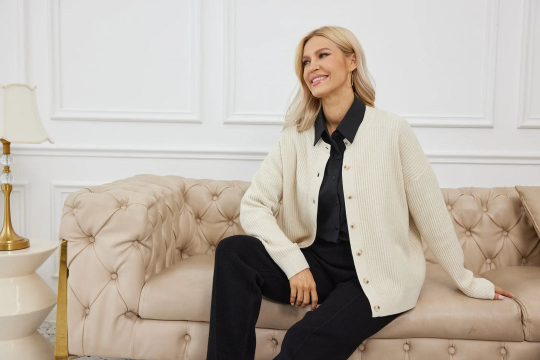 Cardigan en maille côtelée