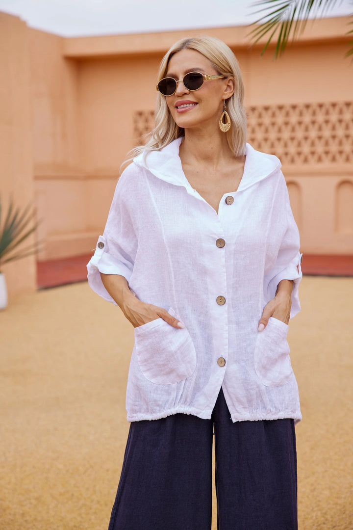 Chemise à capuchon Sunlit – Lin léger et coupe décontractée