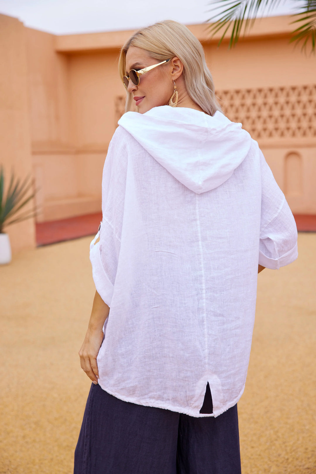 Chemise à capuchon Sunlit – Lin léger et coupe décontractée