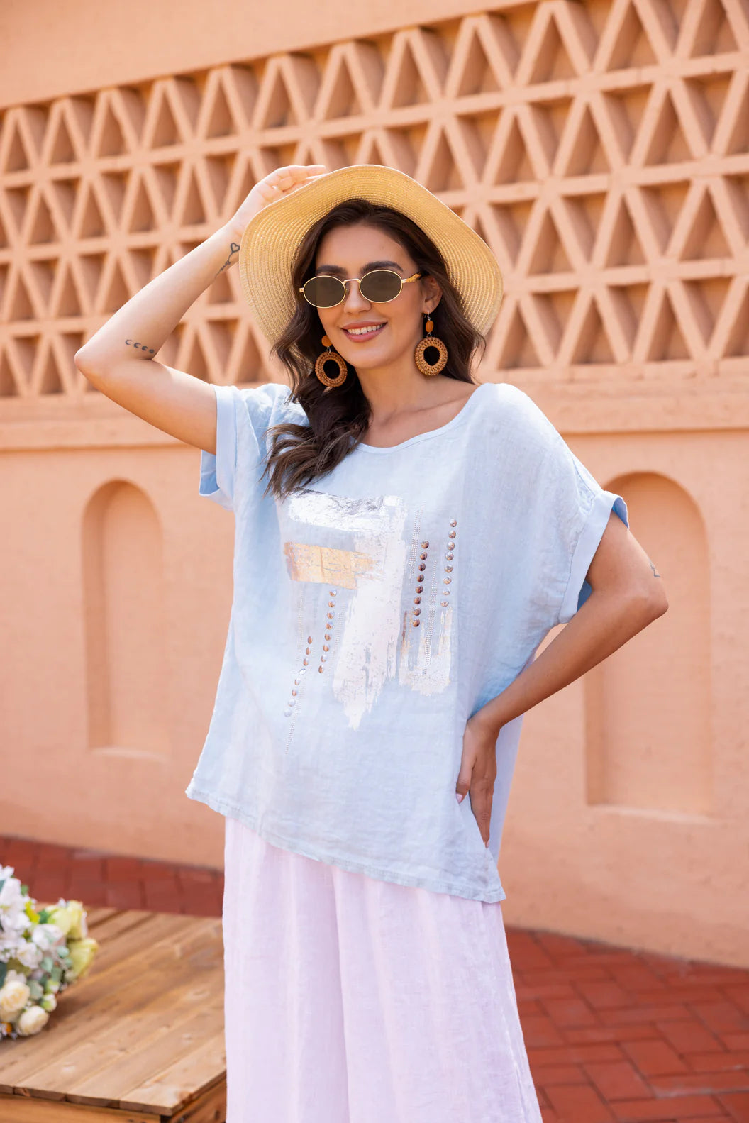 Chandail aux accents or et argent - Coupe décontractée