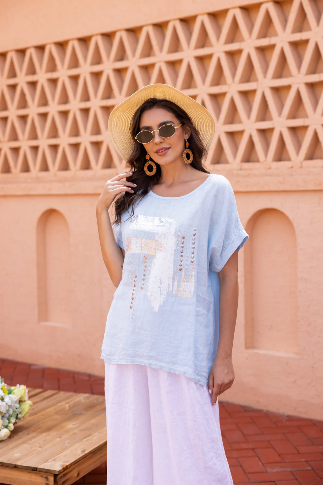 Chandail aux accents or et argent - Coupe décontractée