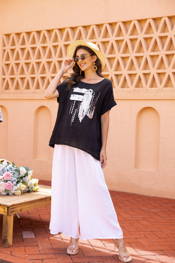 Chandail aux accents or et argent - Coupe décontractée