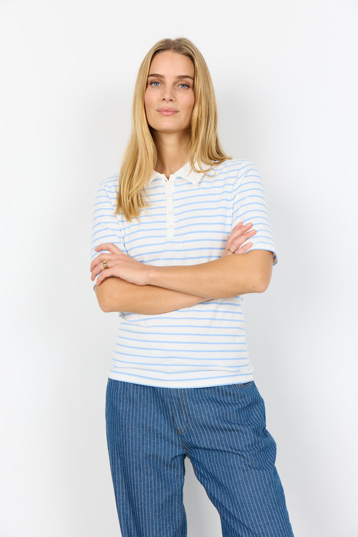 T-shirt rayé à col classique Caimie