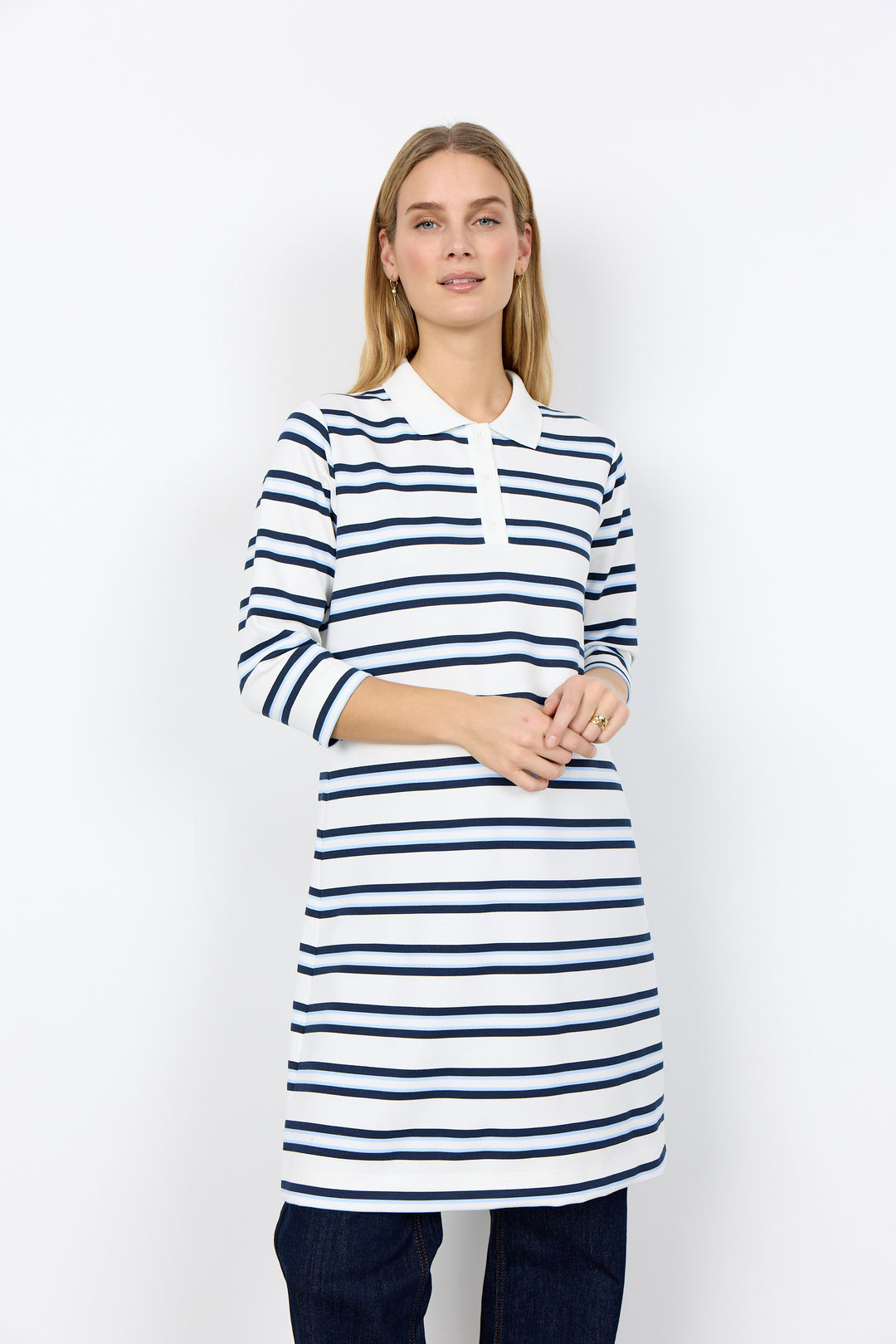 Robe rayée à col classique Barni