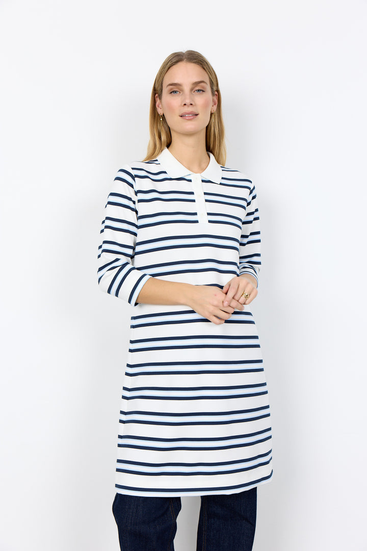 Robe rayée à col classique Barni