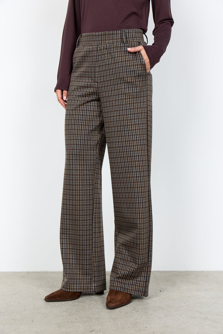 Pantalon à coupe large et motif à carreaux Hekla - Écoresponsable en mélange de viscose