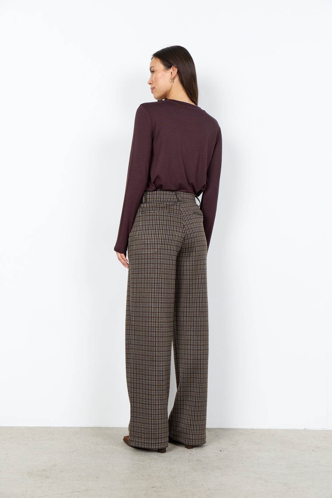 Pantalon à coupe large et motif à carreaux Hekla - Écoresponsable en mélange de viscose