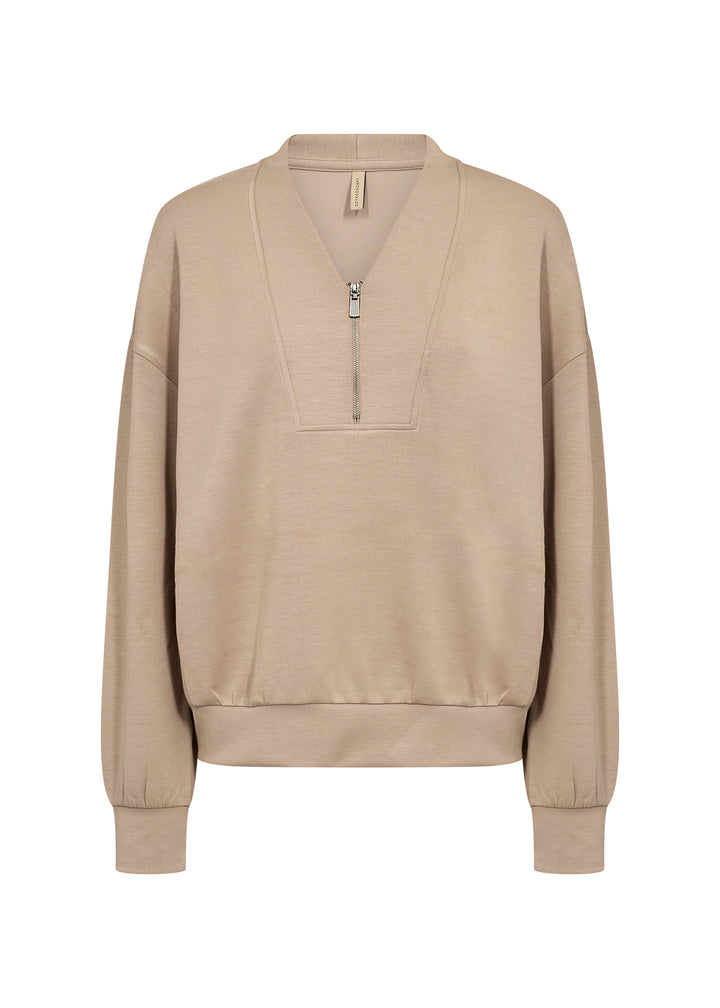 Chandail zippé à col v Banu - Mélange modal ultra-doux