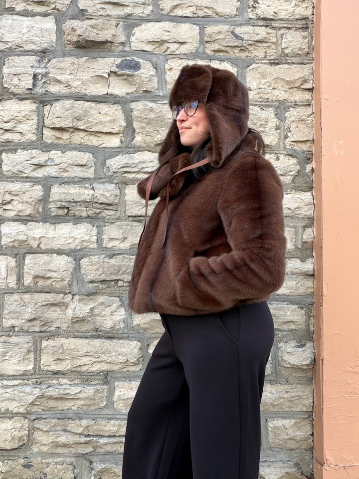 Veste en fausse fourrure pour dames