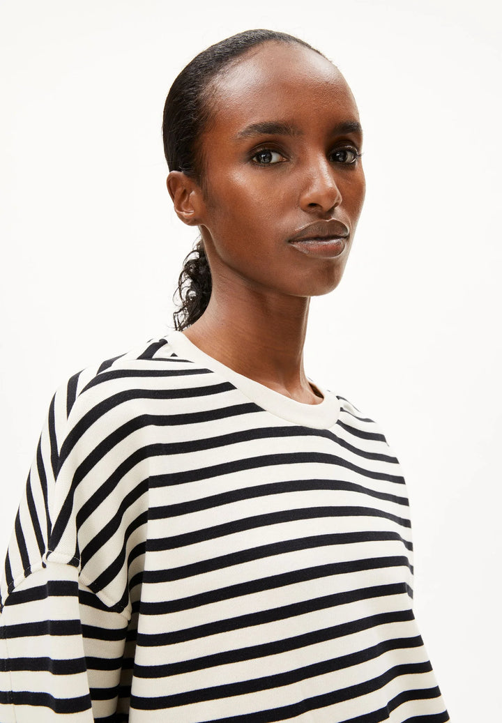 Chandail en jersey rayé - Ample en coton biologique