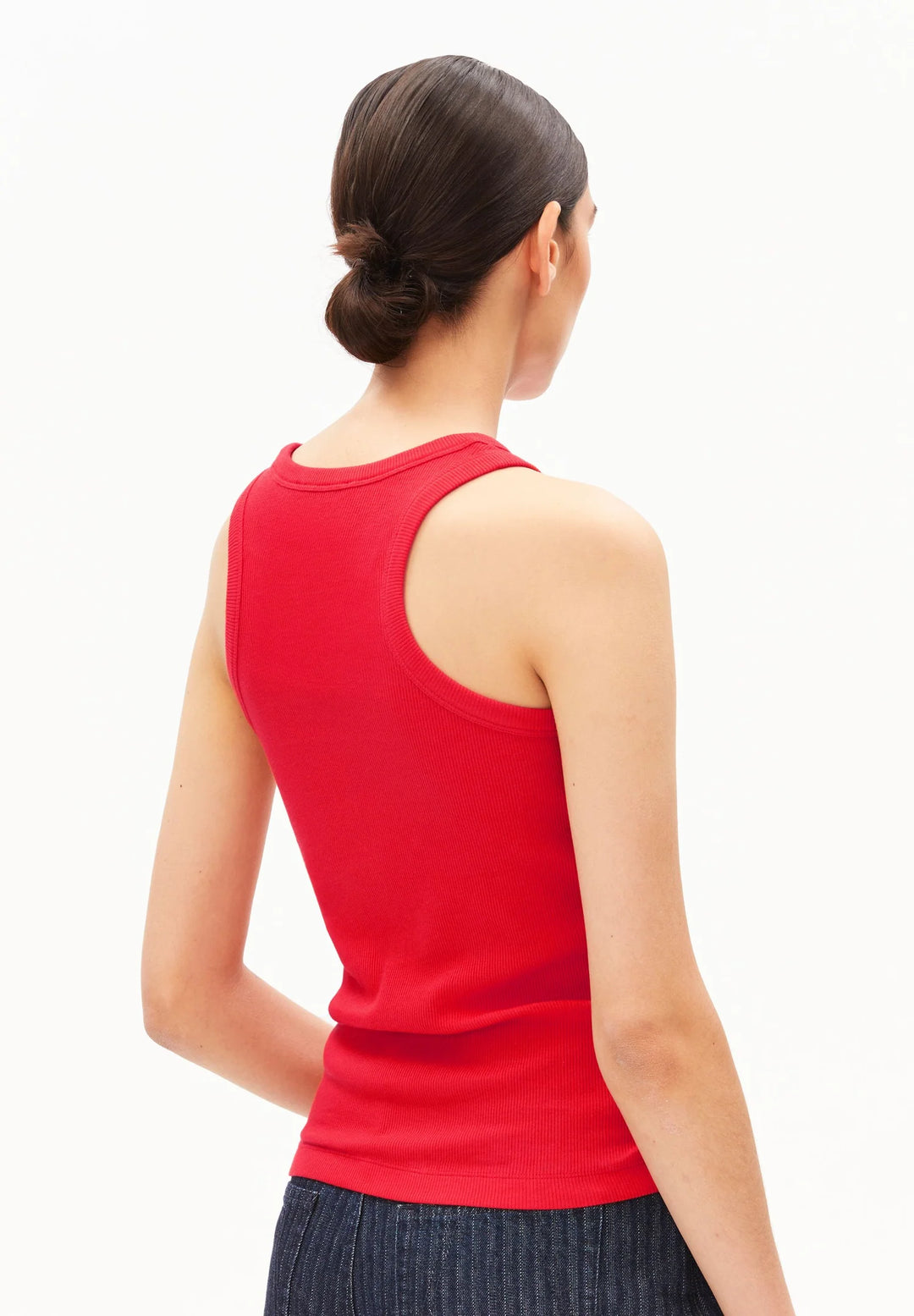 Camisole à encolure ronde Kanitaa - Haut ajusté uni en coton biologique extensible