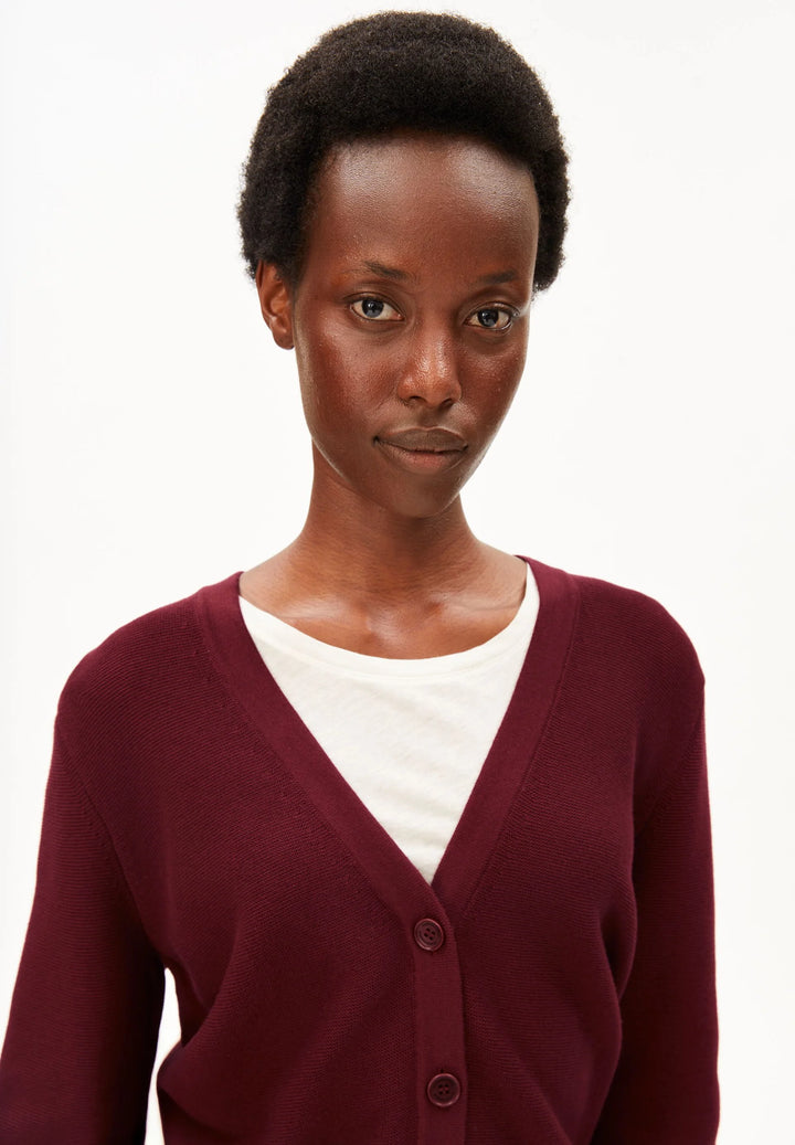 Cardigan à encolure en V Menaal - En pur coton biologique
