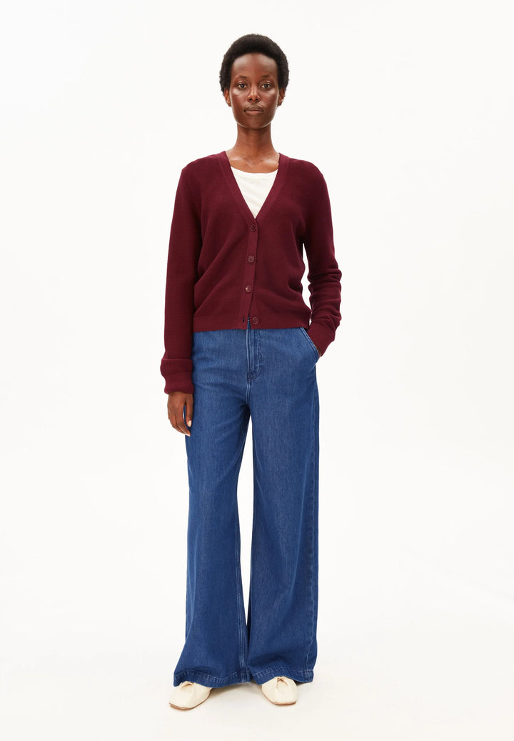 Cardigan à encolure en V Menaal - En pur coton biologique